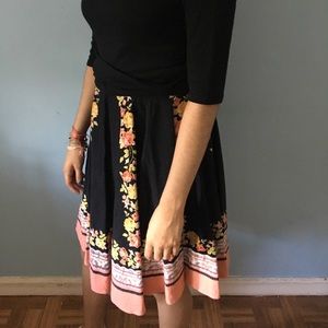 BONNIE JEAN Black Floral Dress